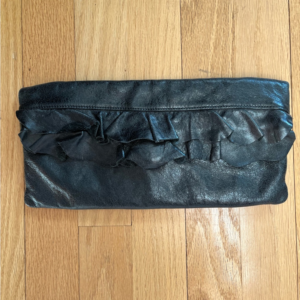 Black Hobo Leather Clutch